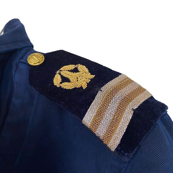 L’AGENCE Eisenhower Navy Military Crop Jacket Epaulettes Sz S NWT - Picture 5 of 12